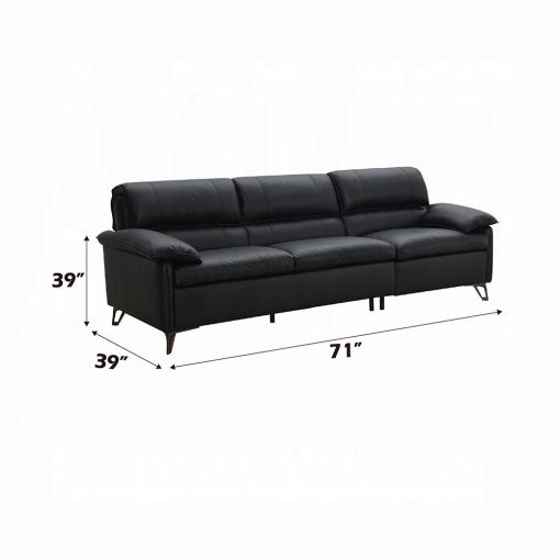 Acme Eilene Black Top Grain Leather Sofa - Image 6