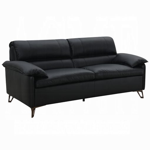 Acme Eilene Black Top Grain Leather Loveseat - Image 2