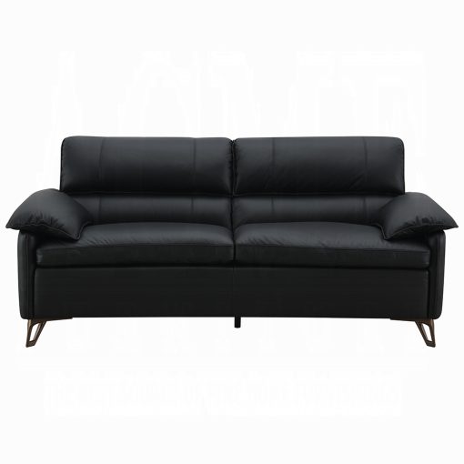 Acme Eilene Black Top Grain Leather Loveseat - Image 3