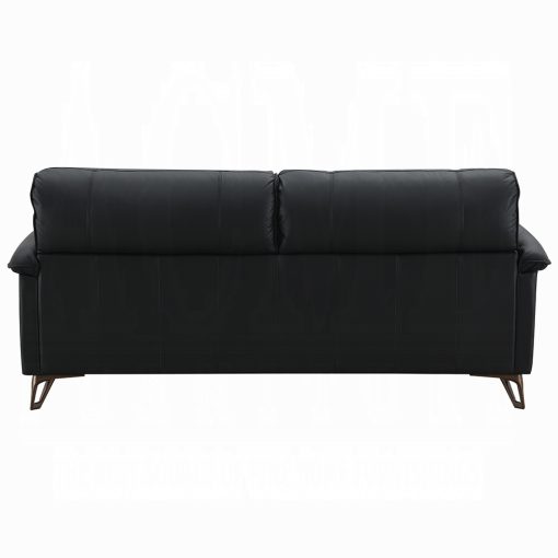 Acme Eilene Black Top Grain Leather Loveseat - Image 5