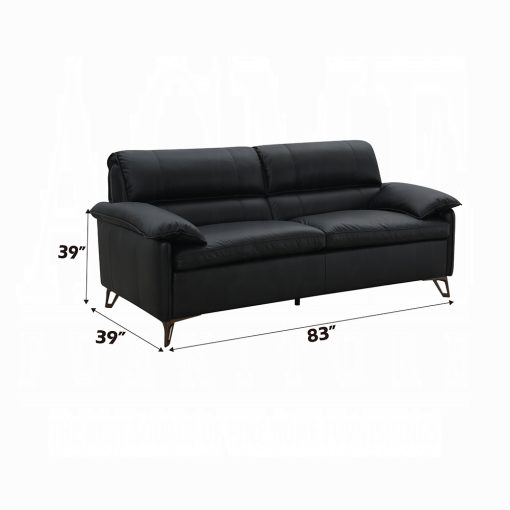 Acme Eilene Black Top Grain Leather Loveseat - Image 6