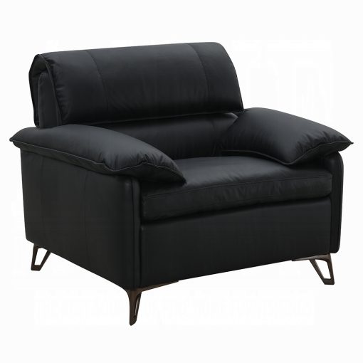 Acme Eilene Black Top Grain Leather Chair - Image 2
