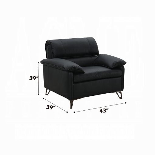 Acme Eilene Black Top Grain Leather Chair - Image 6