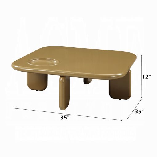 Acme Joane Yellowish Brown & Light Gray High Gloss Coffee Table - Image 5