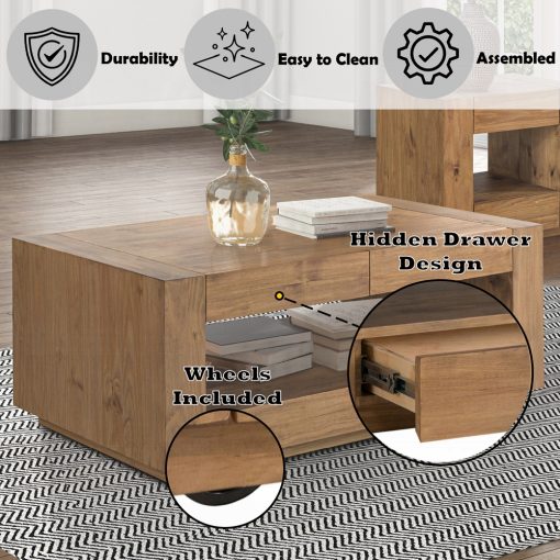 Acme Harlan Oak Coffee Table - Image 14