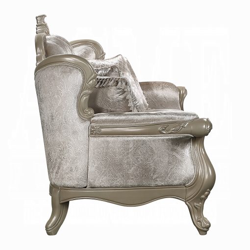 Acme Libertee Beige Fabric & Champagne Sofa w/5 Pillows - Image 4