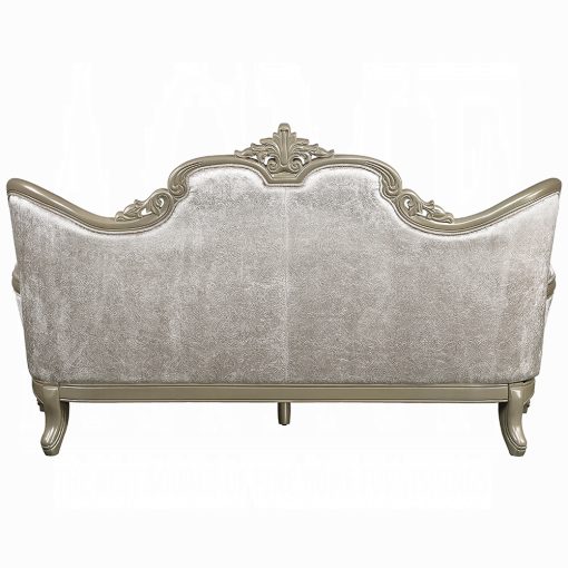 Acme Libertee Beige Fabric & Champagne Sofa w/5 Pillows - Image 5
