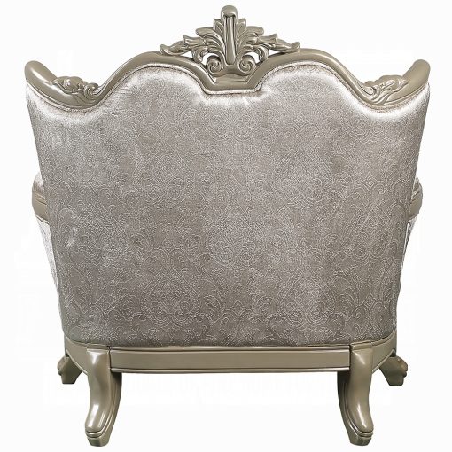 Acme Libertee Beige Fabric & Champagne Chair w/Pillow - Image 5