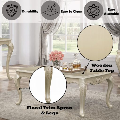 Acme Libertee Champagne Coffee Table - Image 7