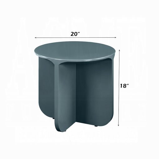 Acme Lamond Teal High Gloss End Table - Image 4