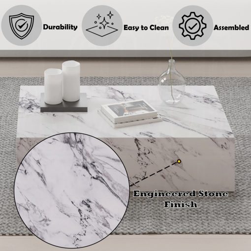 Acme Fritzy Engineered Stone Coffee Table - Image 8