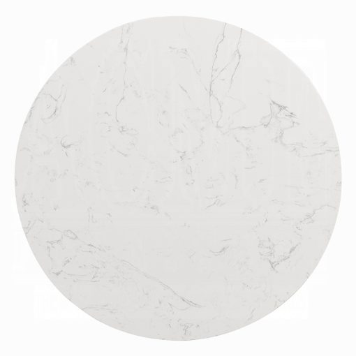 Acme Jaramillo White Natural Marble Top & Black End Table - Image 3