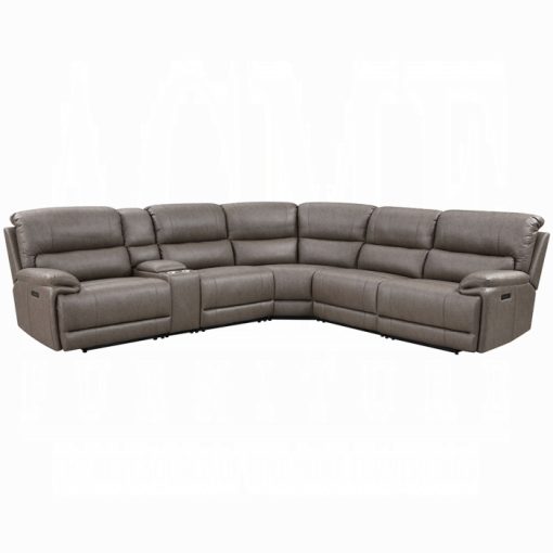 Acme Kantu Brown Synthetic Leather Motion Sectional Sofa - Image 2