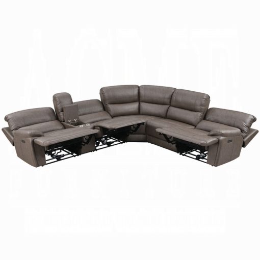 Acme Kantu Brown Synthetic Leather Motion Sectional Sofa - Image 3