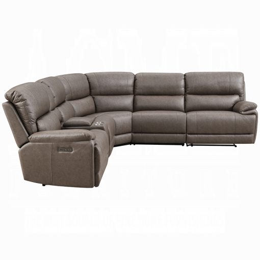 Acme Kantu Brown Synthetic Leather Motion Sectional Sofa - Image 4
