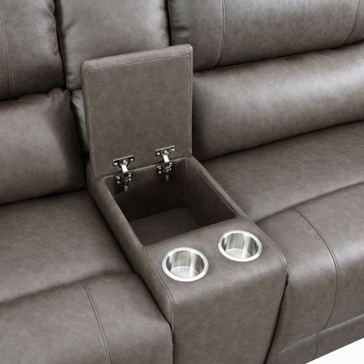 Acme Kantu Brown Synthetic Leather Motion Sectional Sofa - Image 6