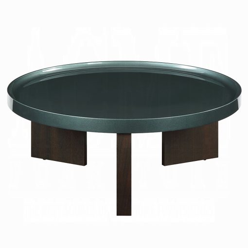 Acme Lakita Blackish Green/ Dark Blond High Gloss & Smoked Oak Coffee Table - Image 3