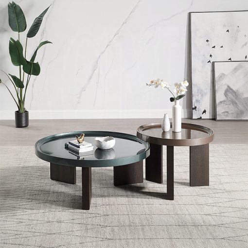 Acme Lakita Blackish Green/ Dark Blond High Gloss & Smoked Oak Coffee Table - Image 7