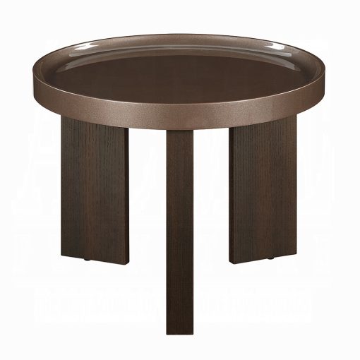 Acme Lakita Blackish Green/ Dark Blond High Gloss & Smoked Oak End Table - Image 3