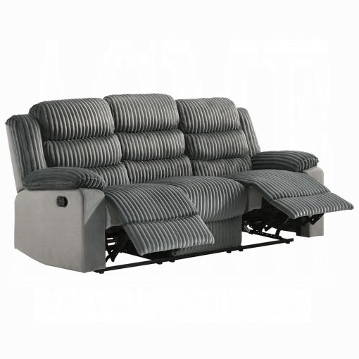 Acme Lesley Gray Corduroy & Velvet Motion Sofa - Image 2