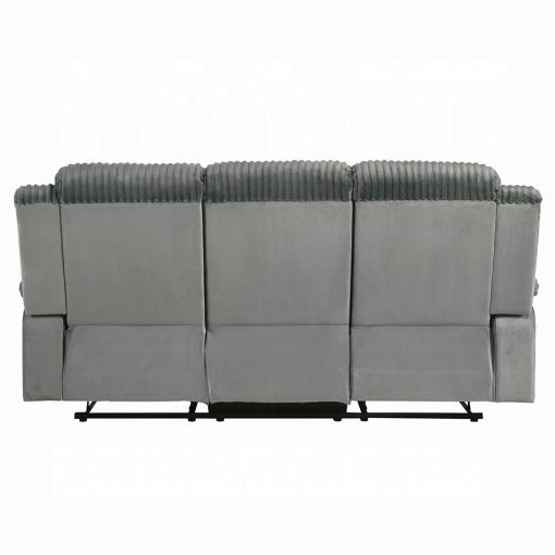 Acme Lesley Gray Corduroy & Velvet Motion Sofa - Image 4