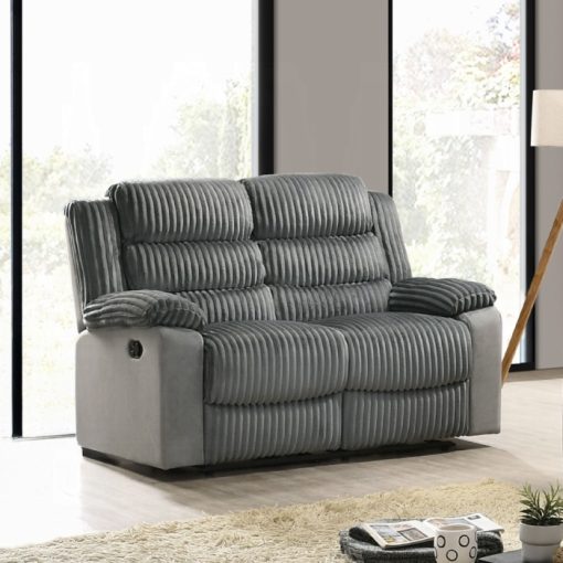 Acme Lesley Gray Corduroy & Velvet Motion Loveseat