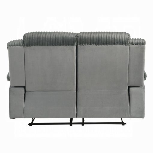 Acme Lesley Gray Corduroy & Velvet Motion Loveseat - Image 4