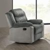 Acme Lesley Gray Corduroy & Velvet Motion Glider Recliner