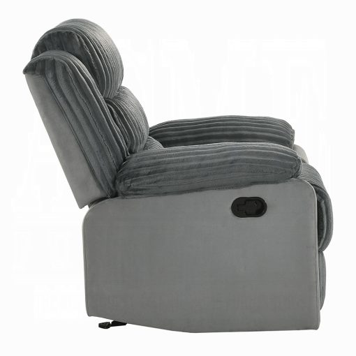Acme Lesley Gray Corduroy & Velvet Motion Glider Recliner - Image 4