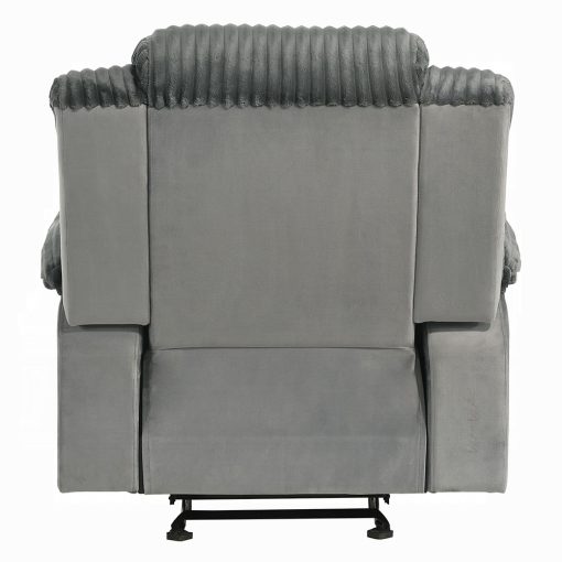 Acme Lesley Gray Corduroy & Velvet Motion Glider Recliner - Image 5