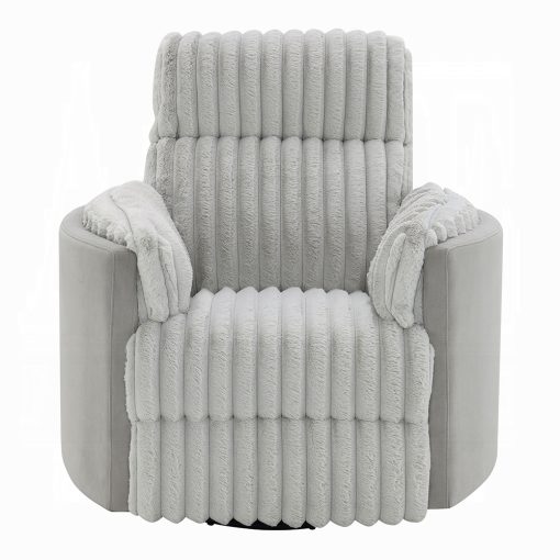 Acme Emee Gray Corduroy Glider Recliner with Swivel - Image 4