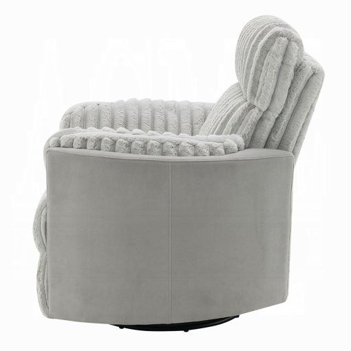 Acme Emee Gray Corduroy Glider Recliner with Swivel - Image 5
