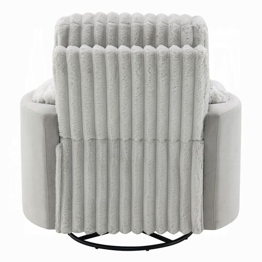 Acme Emee Gray Corduroy Glider Recliner with Swivel - Image 6