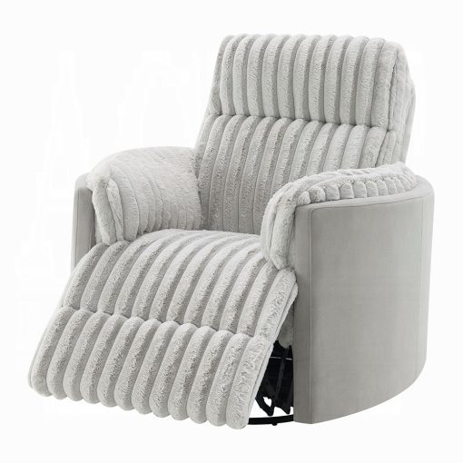 Acme Emee Gray Corduroy Glider Recliner with Swivel - Image 7