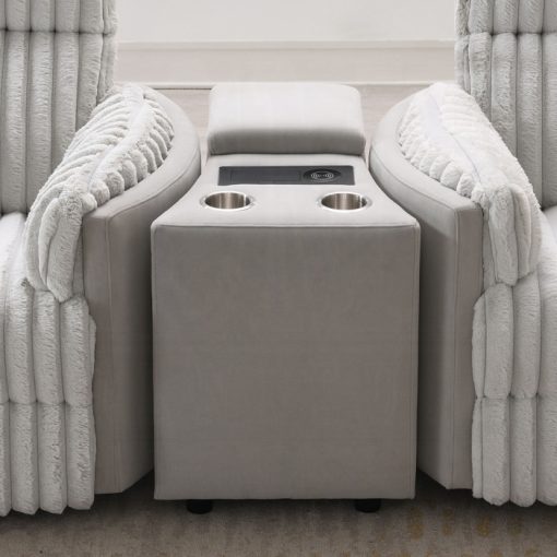 Acme Emee Gray Corduroy Console with USB Port
