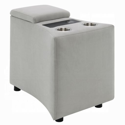 Acme Emee Gray Corduroy Console with USB Port - Image 2