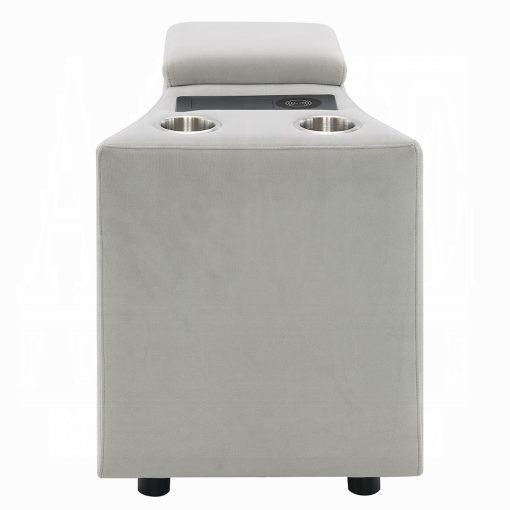 Acme Emee Gray Corduroy Console with USB Port - Image 3
