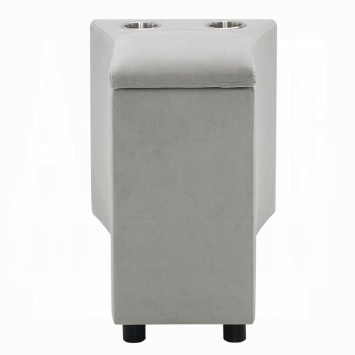 Acme Emee Gray Corduroy Console with USB Port - Image 5