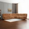 Acme Emmy Orange Chenille Power Motion Sectional Sofa with USB Port