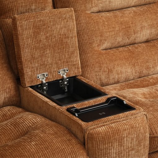 Acme Emmy Orange Chenille Power Motion Sectional Sofa with USB Port - Image 10