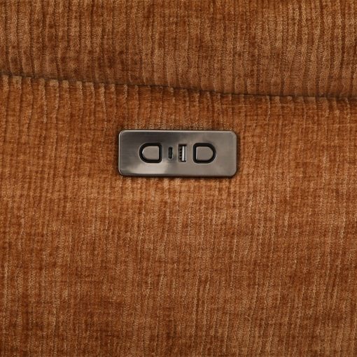 Acme Emmy Orange Chenille Power Motion Sectional Sofa with USB Port - Image 14