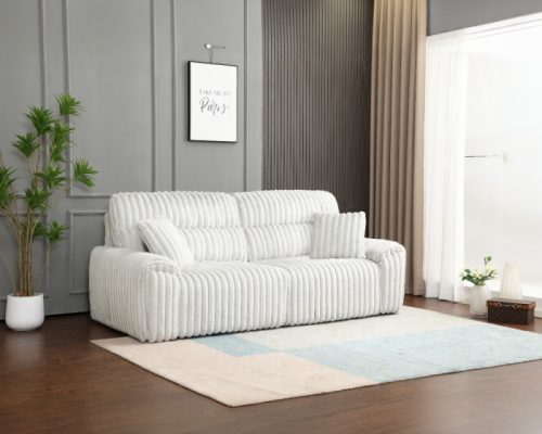 Acme Jaya Mondo Grey Corduroy Power Motion Sofa w/Sleeper & USB Port