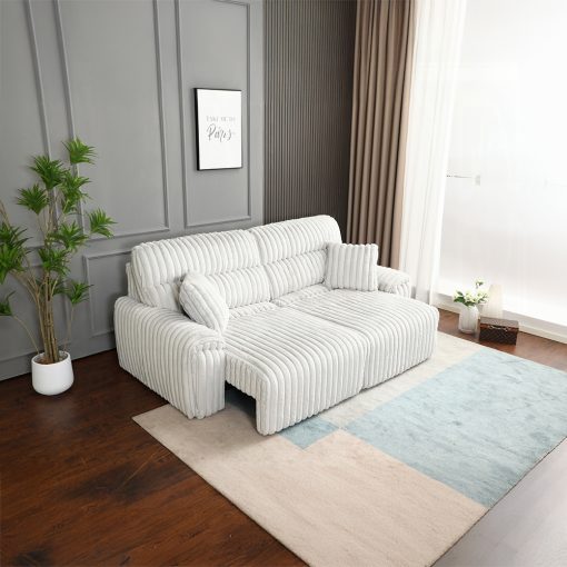 Acme Jaya Mondo Grey Corduroy Power Motion Sofa w/Sleeper & USB Port - Image 5