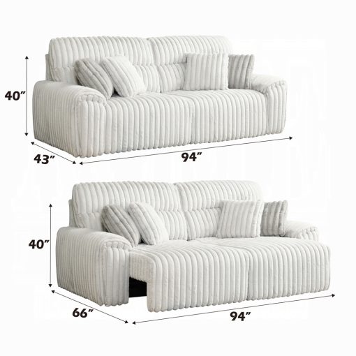 Acme Jaya Mondo Grey Corduroy Power Motion Sofa w/Sleeper & USB Port - Image 13