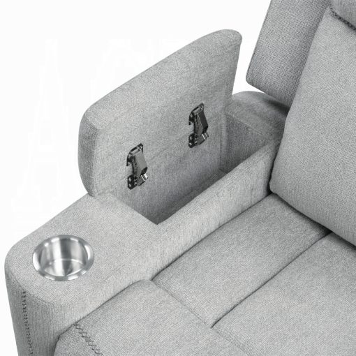 Acme Galya Light Gray Chenille Motion Sofa - Image 6