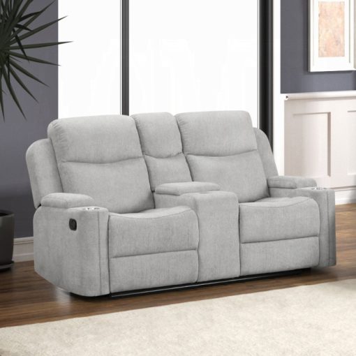 Acme Galya Light Gray Chenille Motion Sofa