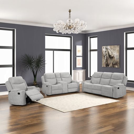 Acme Galya Light Gray Chenille Motion Sofa - Image 10