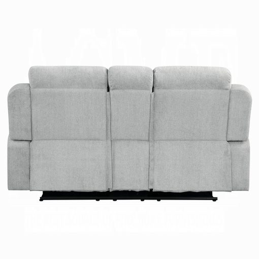 Acme Galya Light Gray Chenille Motion Loveseat with Console - Image 5