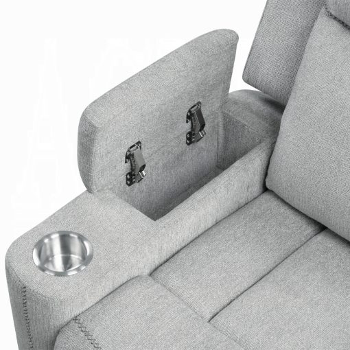 Acme Galya Light Gray Chenille Motion Glider Recliner - Image 6