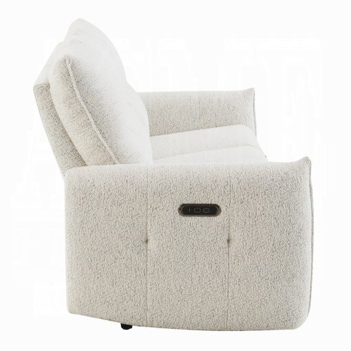 Acme Lalisa Cream Chenille Power Motion Sofa w/USB Port - Image 5